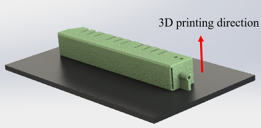 Fig. 6. 3d printing direction of the finger.