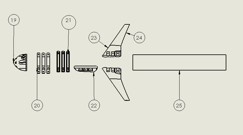 External Subsystem, Numbered exploded view.