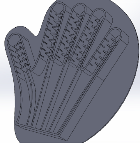 a single mold of all the fingers