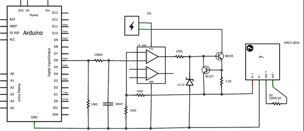 Schematic of electrical circuit