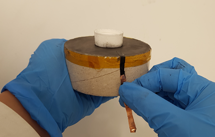 Sticking copper tape