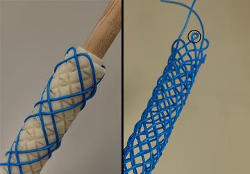 One end of braid on template