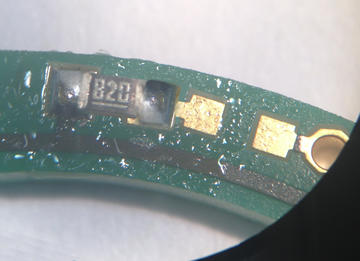Soldered resistor