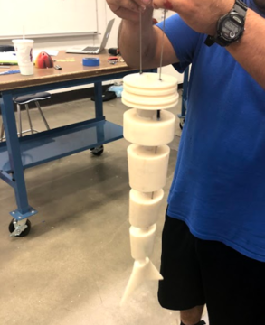 The tail after the silicon was poured to it