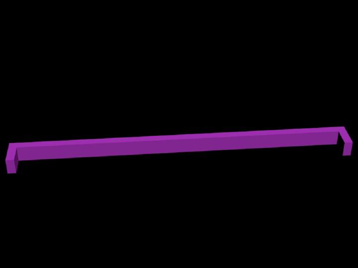 A picture showing the 3D drawing of the C-shaped component without groove